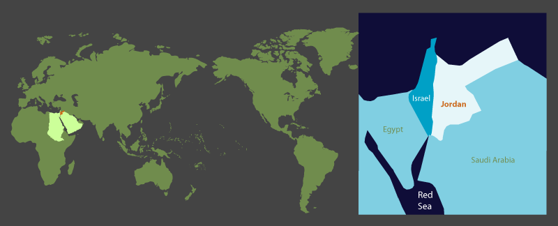 Map of Jordan's scuba diving regions
