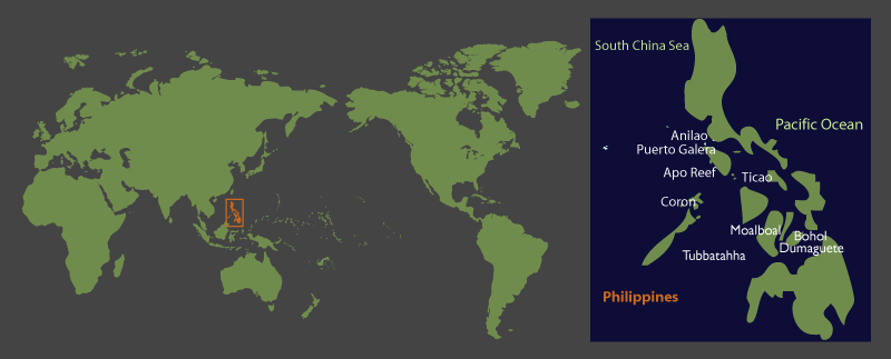 Map of the Philippines scuba diving regions