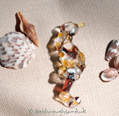 Fused glass seahorses