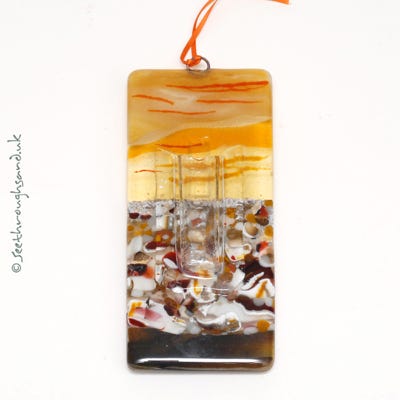 Wall hanging fused glass vases