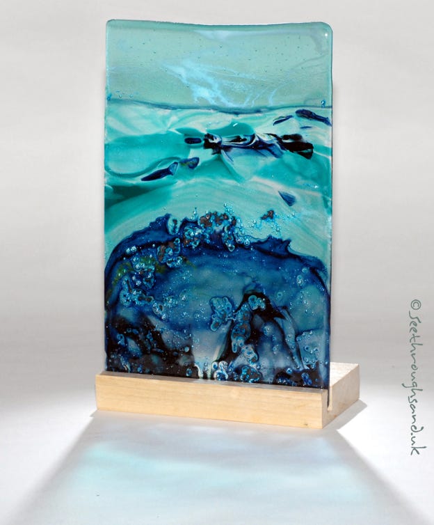 See Through Sand - Art Panel with hand crafted wood base
